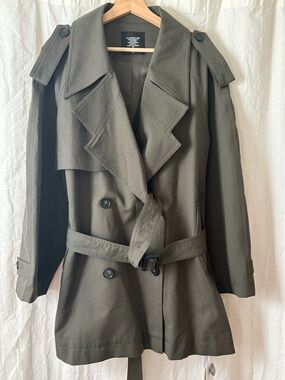 OuYang Olive Green Trench Coat - Men’s Belted Trench #minimalist #capsule